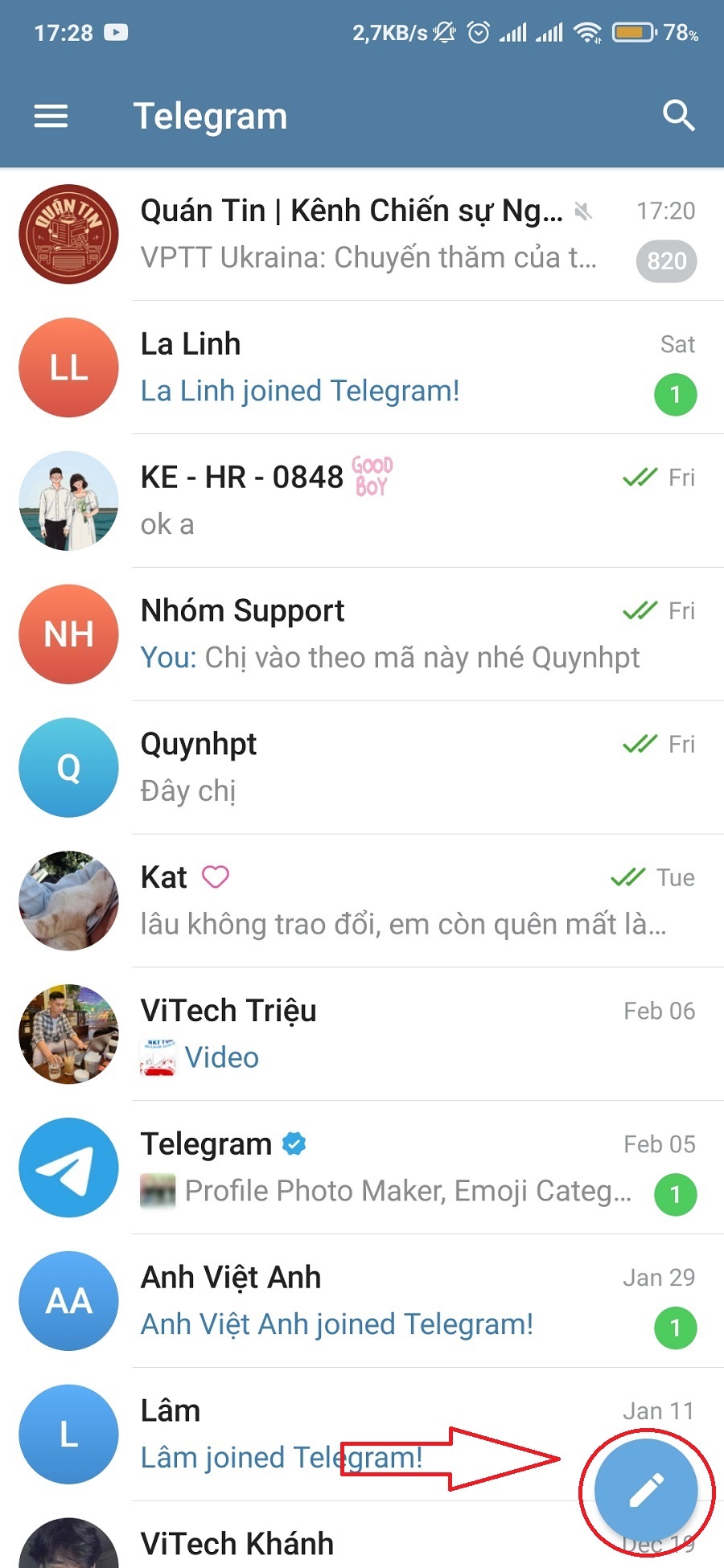 tạo nhóm telegram