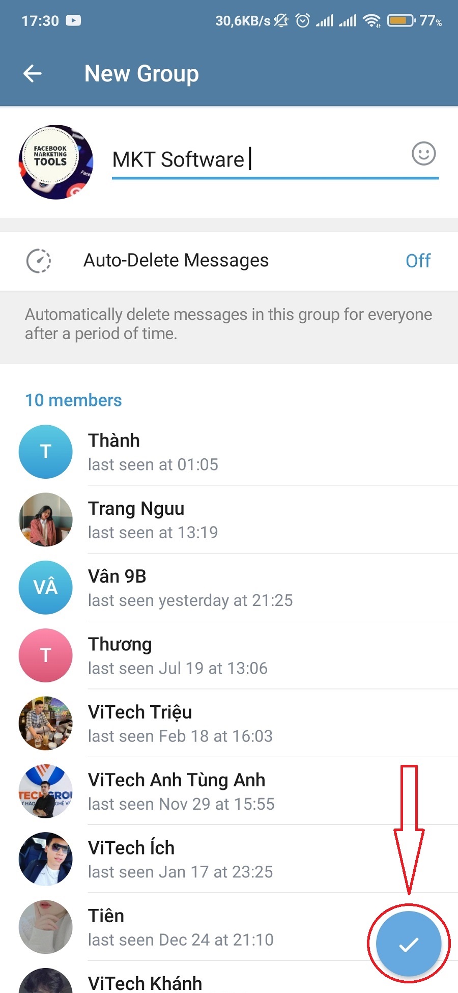 tạo nhóm telegram