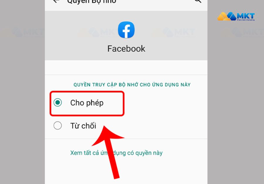 Chọn "Cho phép"