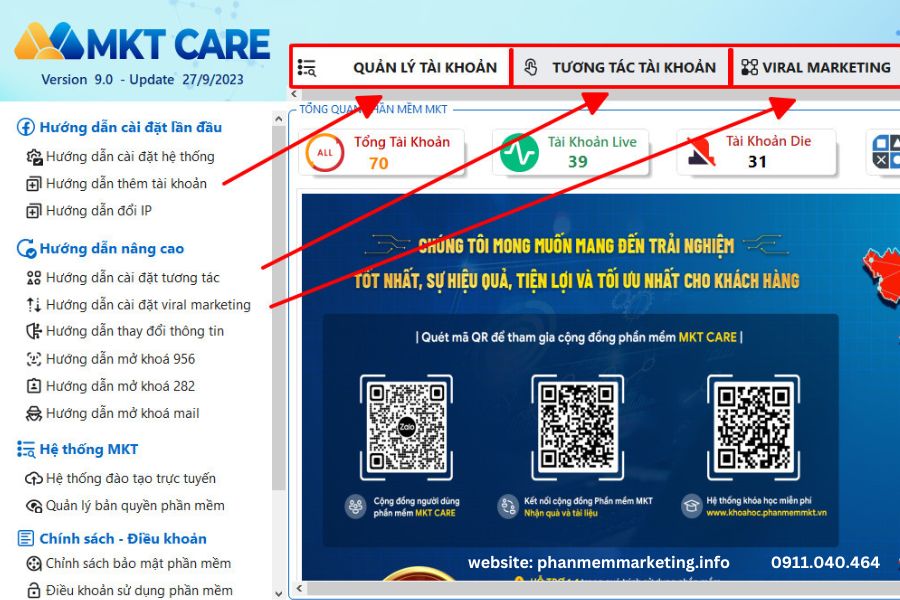 Phần mềm chăm sóc tài khoản facebook để đăng bài - MKT Care Phần mềm chăm sóc tài khoản facebook