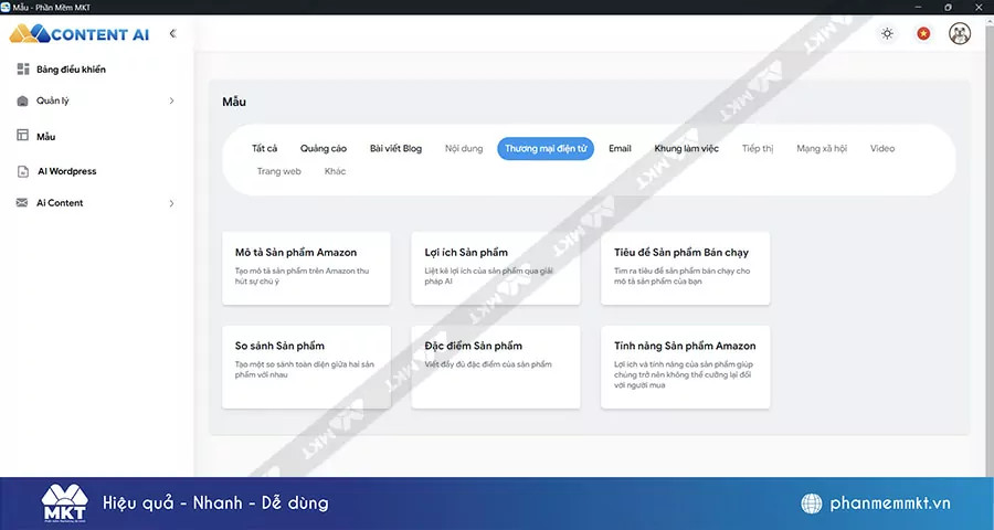 phần mềm viết content Content Ai