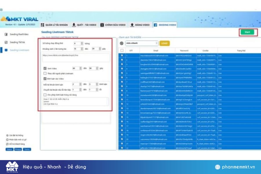 Thiết lập thông số Livestream TikTok Cài đặt cấu hình seeding livestream