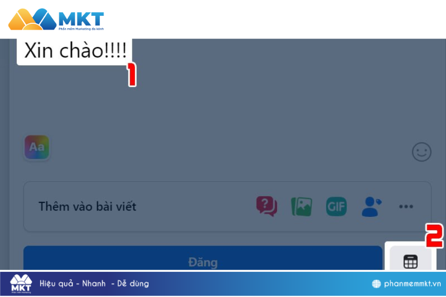 Bạn hãy nhập nội dung cho bài đăng và sau đó chọn biểu tượng lịch phía góc phải màn hình. Bạn hãy nhập nội dung cho bài đăng và sau đó chọn biểu tượng lịch phía góc phải màn hình. Cách lên lịch đăng bài trên page