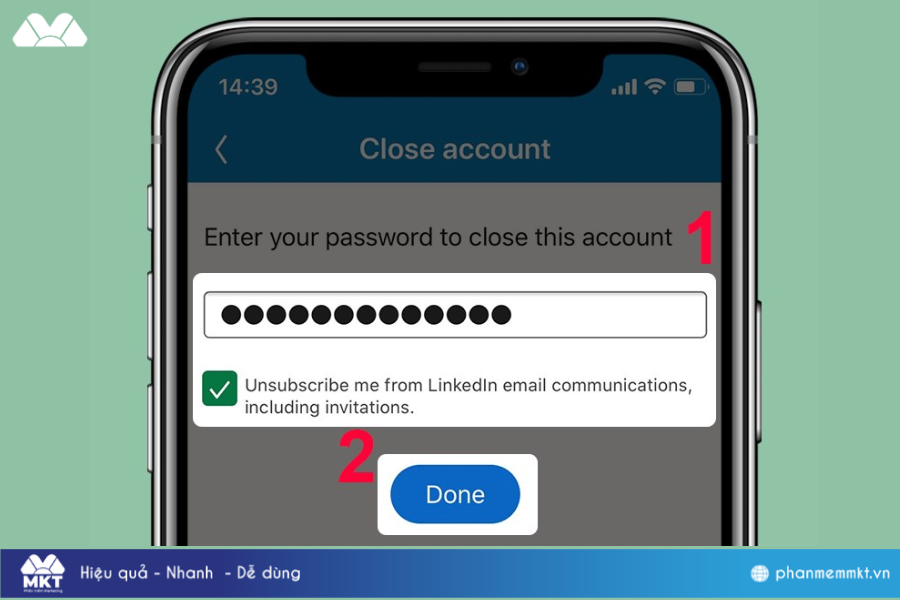 Truy cập trang web LinkedIn Xóa tài khoản LinkedIn