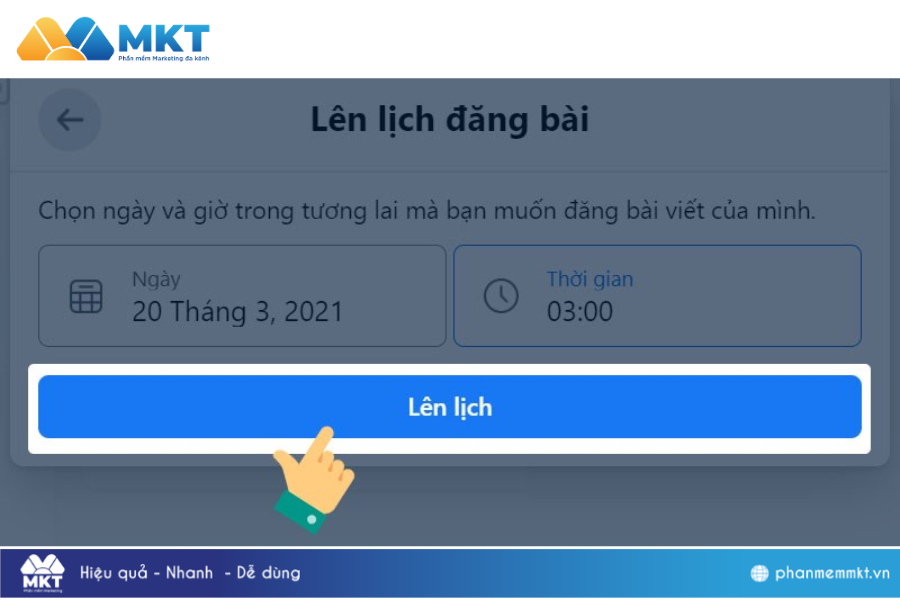 Cách lên lịch đăng bài trên page Cách lên lịch đăng bài trên page